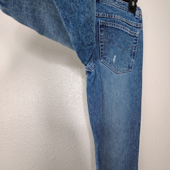 R.V.T Serve Piping Hot Patchwork Blue Jeans Sz 5/6 High Rise Straight Leg NWOT - Picture 14 of 15